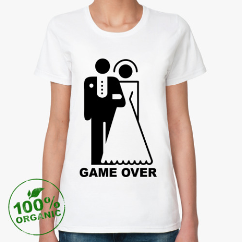 Женская футболка из органик-хлопка Game over для молодоженов