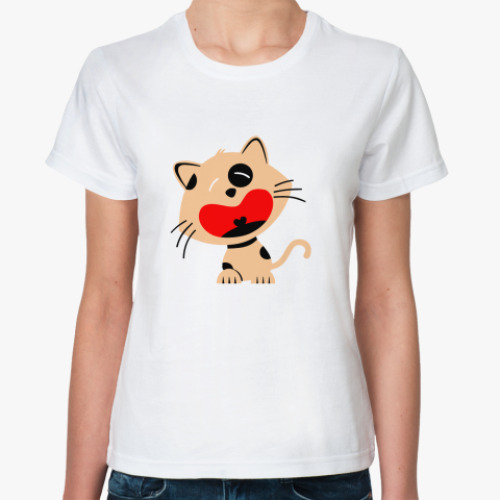 Классическая футболка  котенок