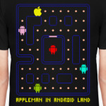 Appleman in Android Land. Apple, pacman, android