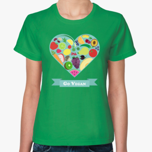 Женская футболка Сердце вегана