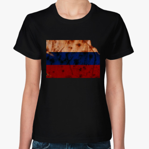 Женская футболка Russian flag