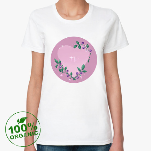 Женская футболка из органик-хлопка Черника