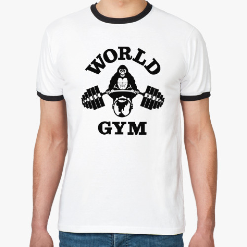 Футболка Ringer-T  World gym