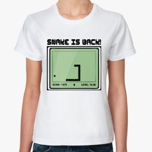 Классическая футболка Ретро-принт SNAKE IS BACK!