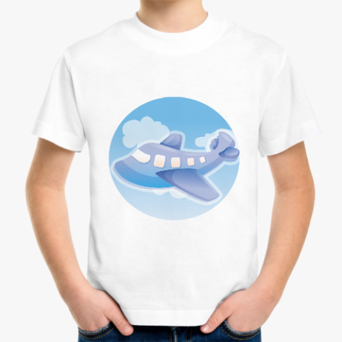 Детская футболка Самолет в небе