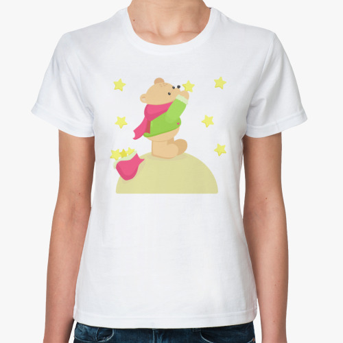 Классическая футболка Медвежонок и звезды