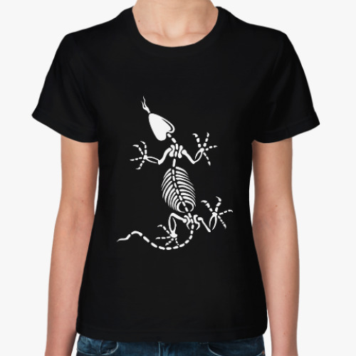 Женская футболка Скелет ящерицы