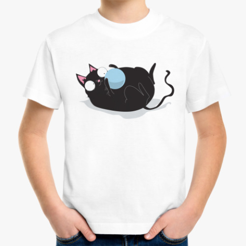 Детская футболка Кот и мячик