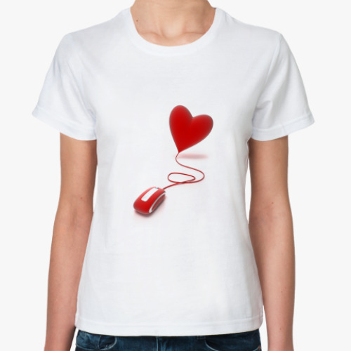 Классическая футболка Мышка и сердце
