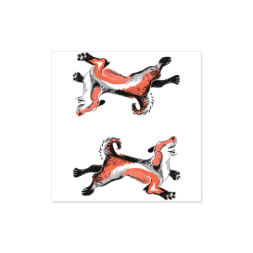 Виниловые наклейки Собака в японском стиле