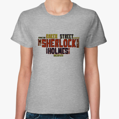 Женская футболка Sherlock|text
