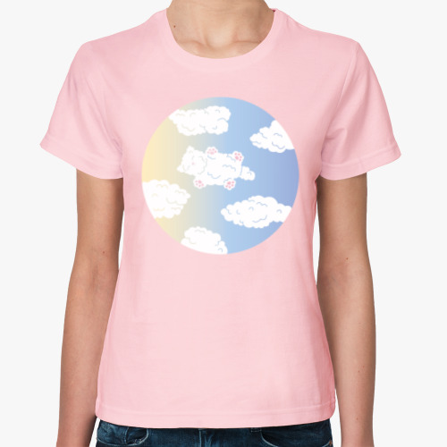 Женская футболка Kitten Cloud / Котёнок-облачко