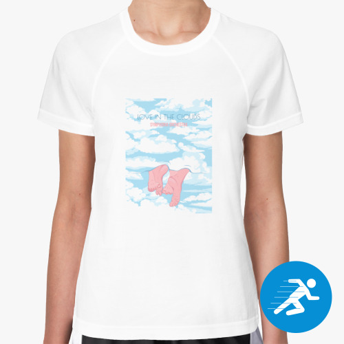 Женская спортивная футболка Любовь в облаках