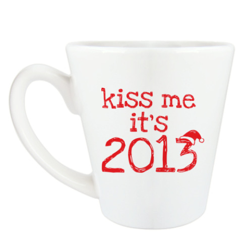 Чашка Латте Надпись Kiss me - it's 2013!