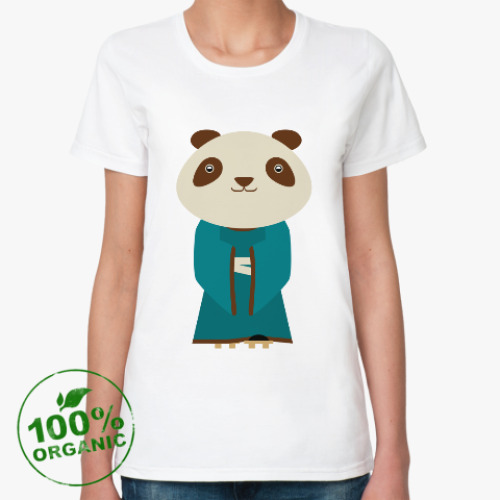 Женская футболка из органик-хлопка Панда в кимоно