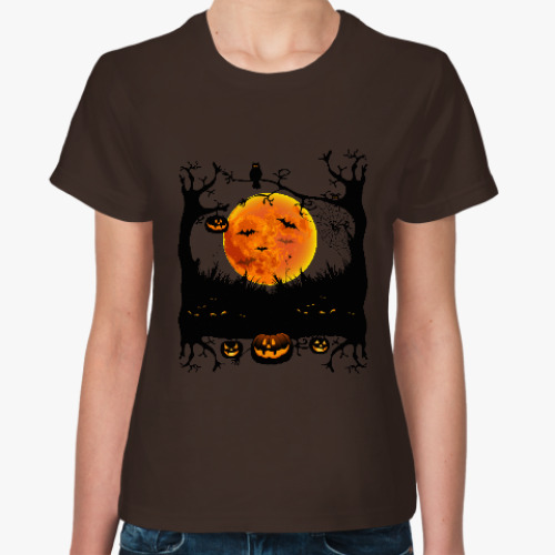 Женская футболка Хеллоуин. Зловещая ночь