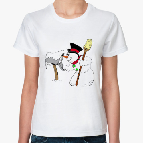 Классическая футболка   "Снеговичек"