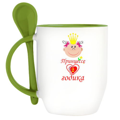 Кружка с ложкой Мне Два годика!