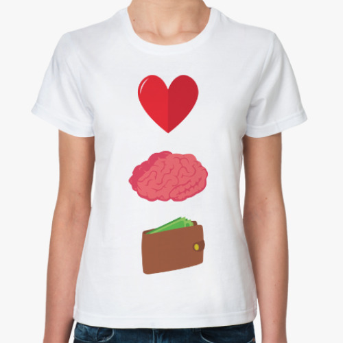 Классическая футболка Любовь, ум, деньги