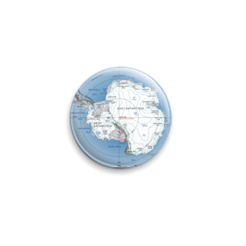 Значок 25мм  Карта Антарктиды
