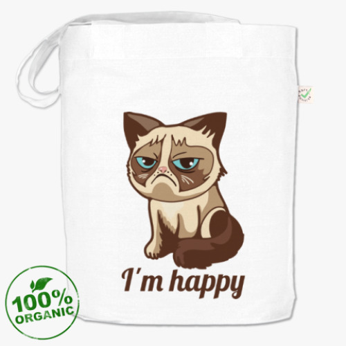 Сумка шоппер Угрюмый кот Тард - Grumpy Cat