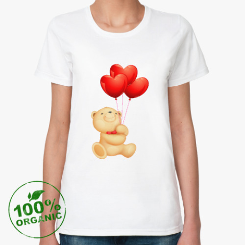 Женская футболка из органик-хлопка Мишка Тедди
