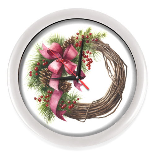 Настенные часы Christmas wreath