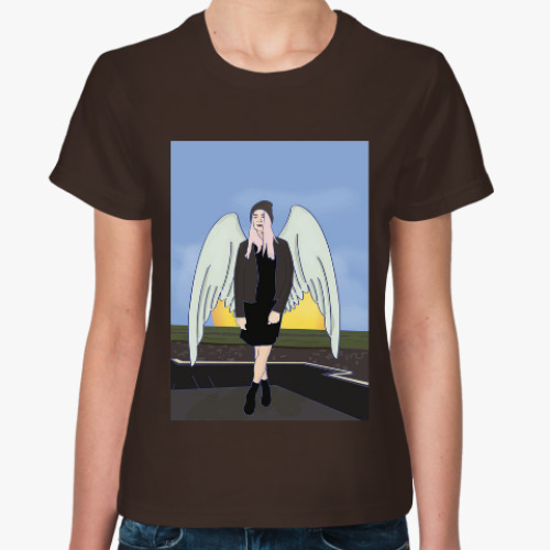 Женская футболка ангел