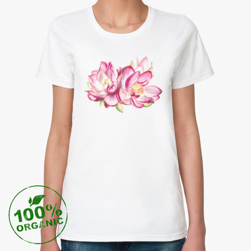 Женская футболка из органик-хлопка Лотосы