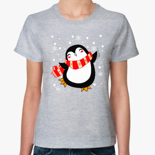 Женская футболка Веселый пингвин