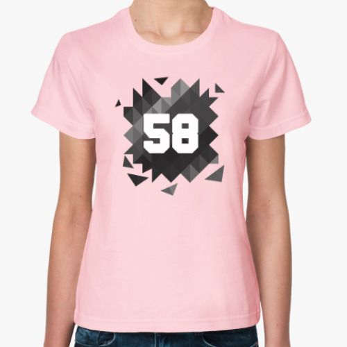 Женская футболка Цифра 58 (Low Poly)