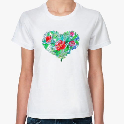 Классическая футболка Весна в сердце