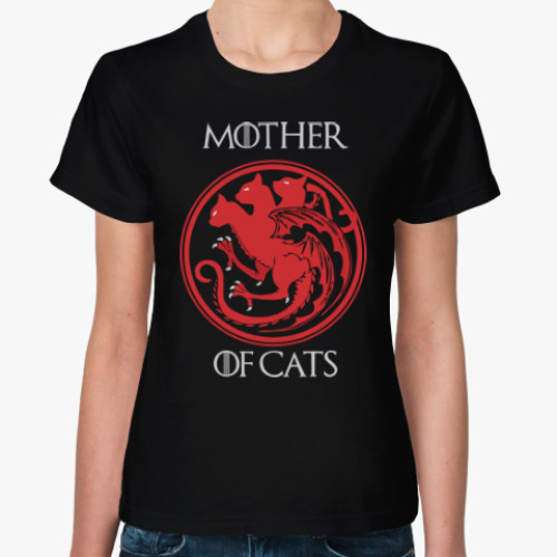 Женская футболка mother of cats