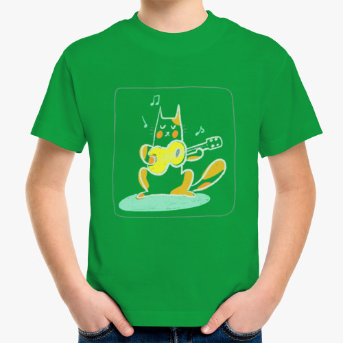 Детская футболка Кот музыкант