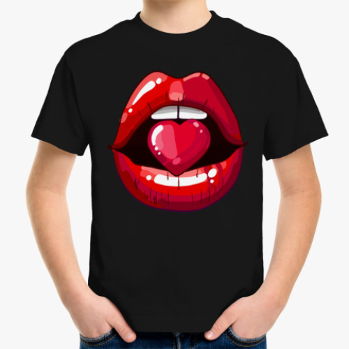 Детская футболка Губы и Сердце (Lips & Heart)