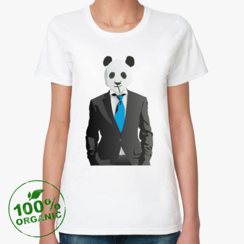 Женская футболка из органик-хлопка Панда в костюме