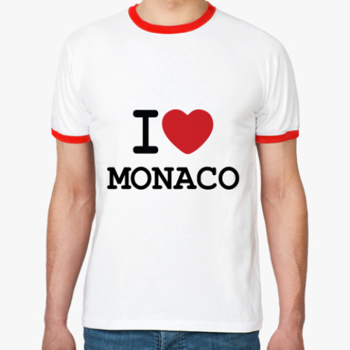 Футболка Ringer-T   I Love Monaco