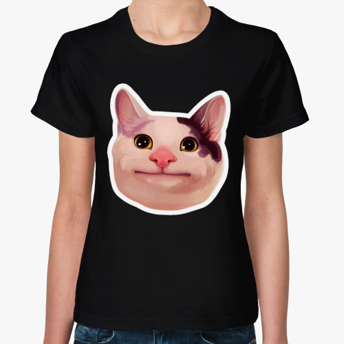 Женская футболка Polite Cat meme / Вежливый кот