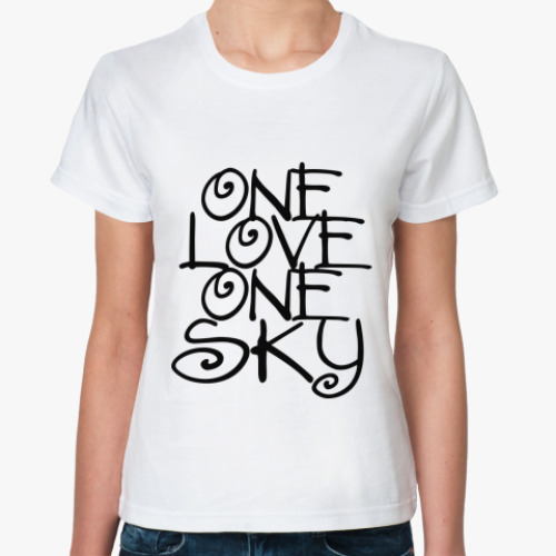 Классическая футболка ONE love, ONE sky