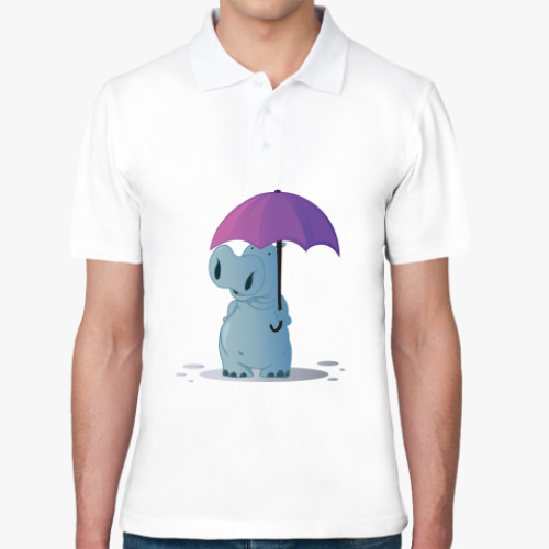 Рубашка поло Бегемотик с зонтом