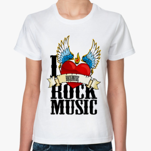 Классическая футболка Love ROCK ( жен )