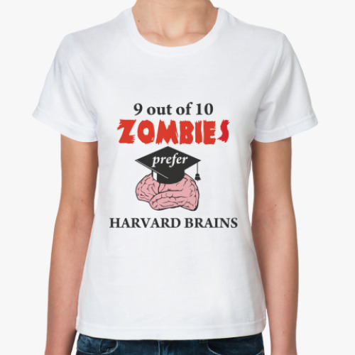 Классическая футболка Harvard brains
