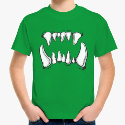 Детская футболка зубы монстра, орка