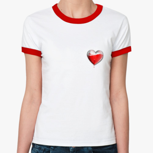 Женская футболка Ringer-T Разбитое сердце