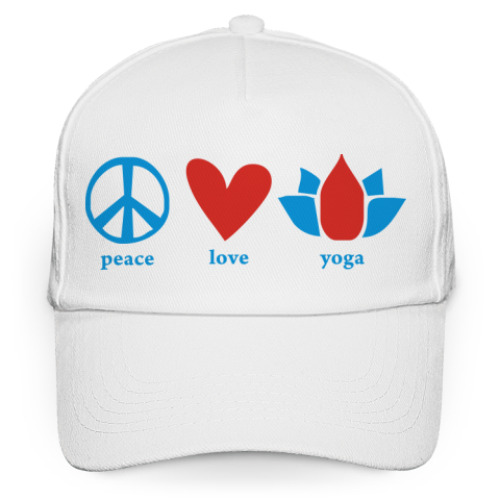 Кепка бейсболка 'Peace, love, yoga'