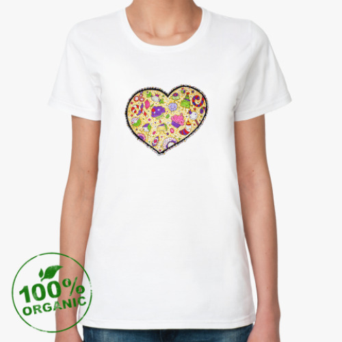 Женская футболка из органик-хлопка Сладкое сердце