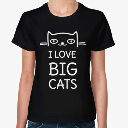 Женская футболка Люблю больших котов