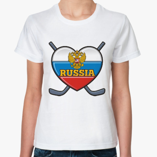 Классическая футболка Хоккей Сборная России Hockey