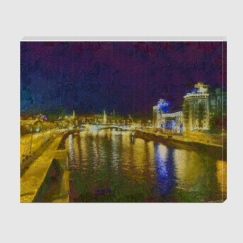Холст Москва ночью