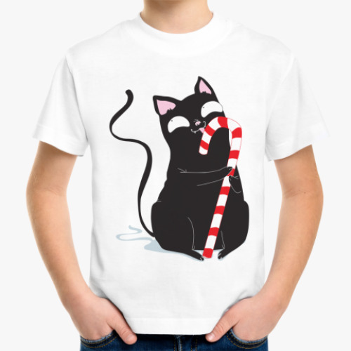 Детская футболка Кот и конфета